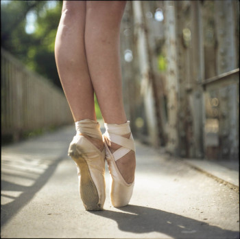 Ballet Grace in urban setting in Budapest