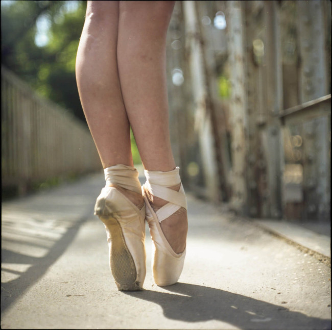 Ballet Grace in urban setting in Budapest